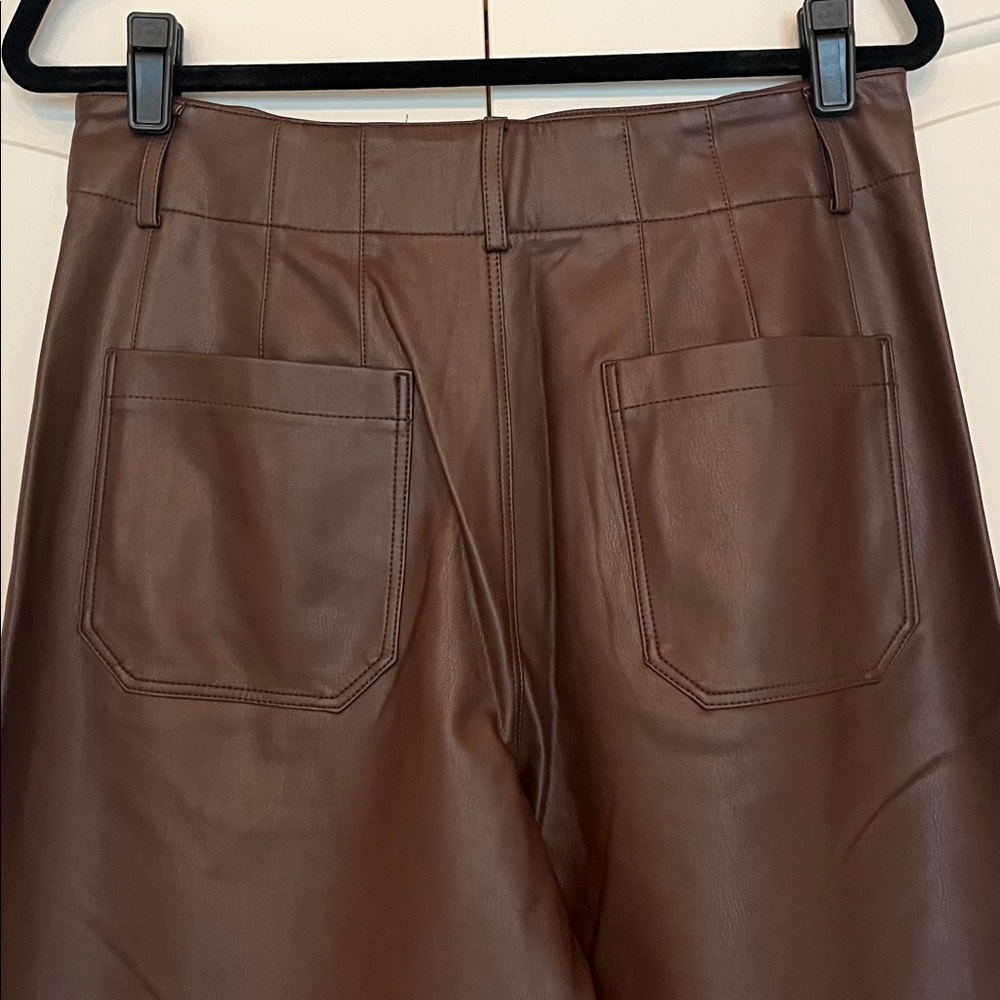 Maeve from Anthropologie faux leather Colette cropped wide leg pants, size 31 - Picture 6 of 7